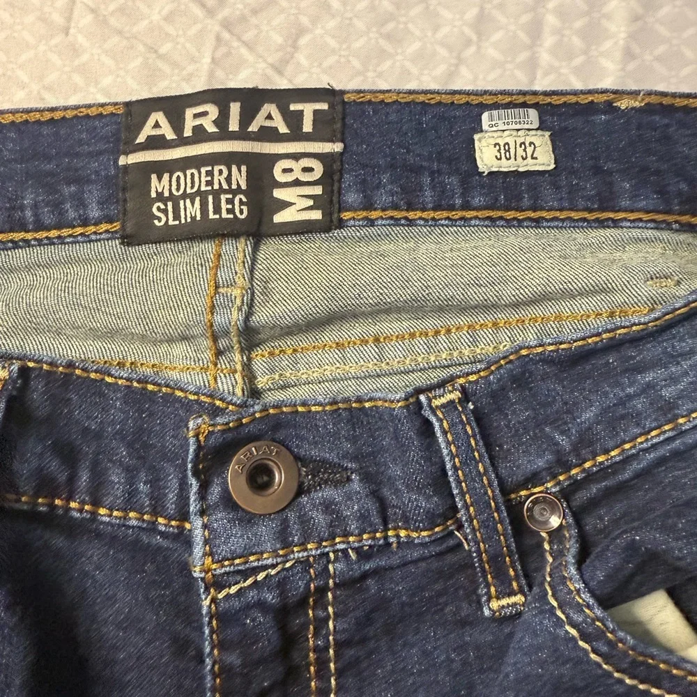 Ariat Men's Dark Blue Straight Jeans - Picture 5 of 5